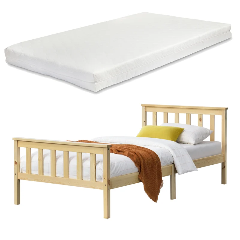 Cama de madera con colchón de espuma fría en varios colores y tamaños en.casa