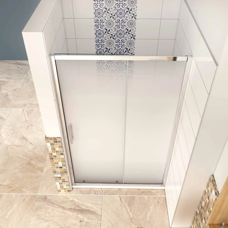 MAMPARA DE DUCHA DE PUERTA CORREDERA VIDRIO 6MM , Frontal CRISTAL TEMPLADO CON GRADIENTE SERIGRAFÍA,ALTURA 190 CM