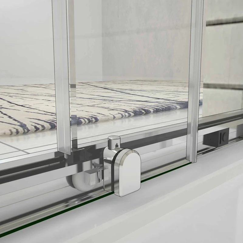 liquidacion Puerta de ducha por 2 hojas fijas y 2 puertas corredor, cristal templado de 5mm