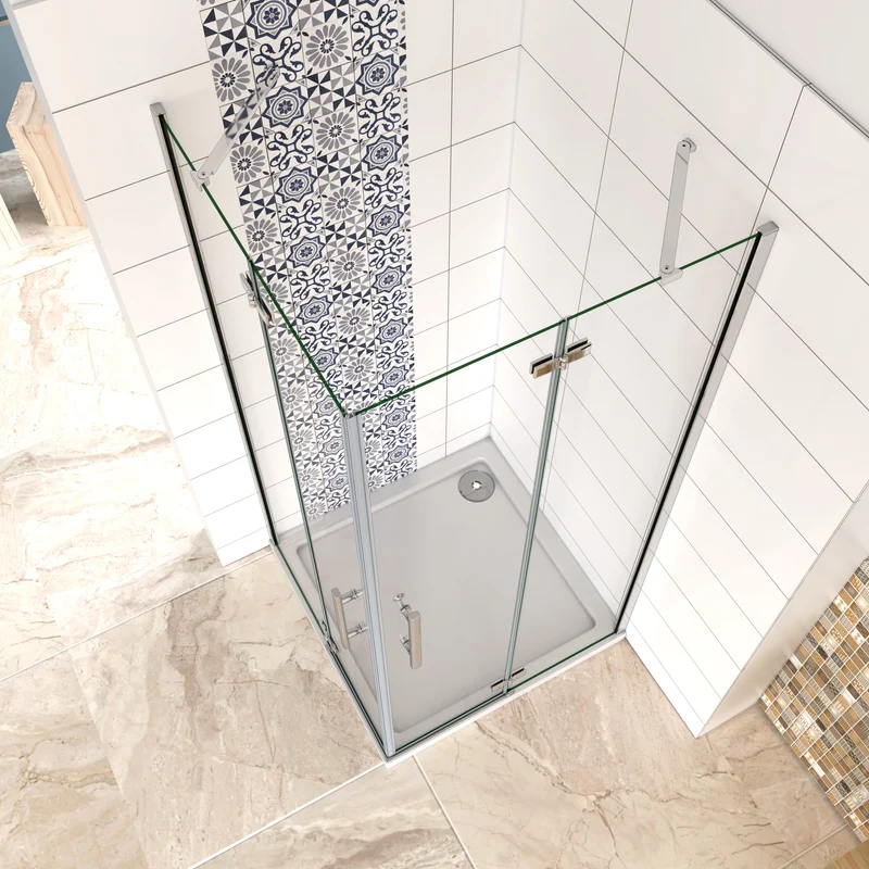 Mamparas Cabina de Ducha cristal 6 mm Puerta Abatible de Baño
