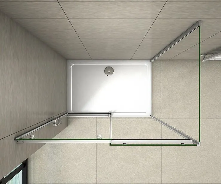 Mampara de ducha frontal con un panel lateral , mampara de 8 mm Easy Clean Cristal templado