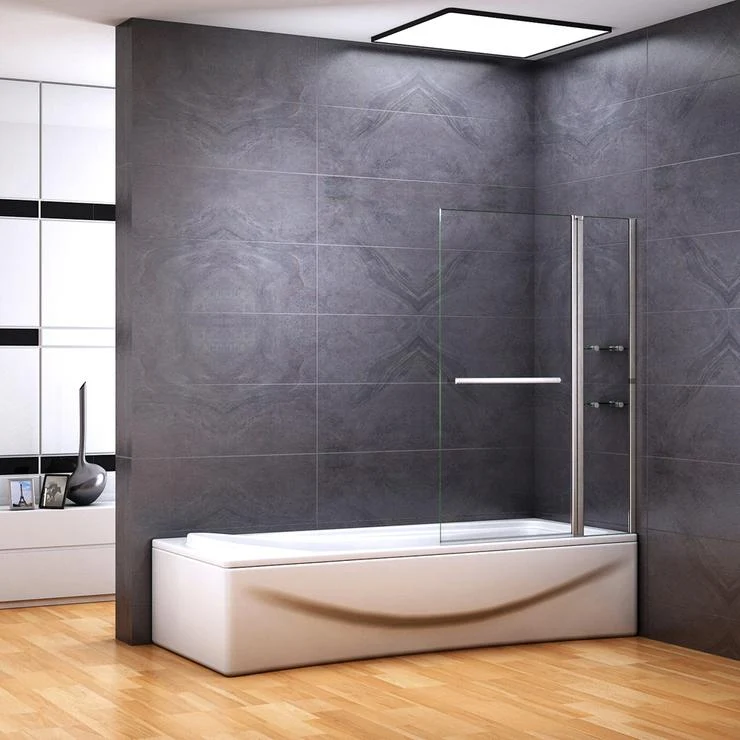 100x140cm Accesorio para bañera de, partición de ducha giratoria de pared de ducha de pared plegable de 2 partes