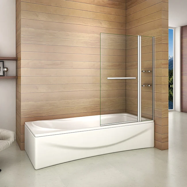 Bañera 2 piezas Mampara/ pantalla de ducha plegable vuelta 180 ° 100x140cm