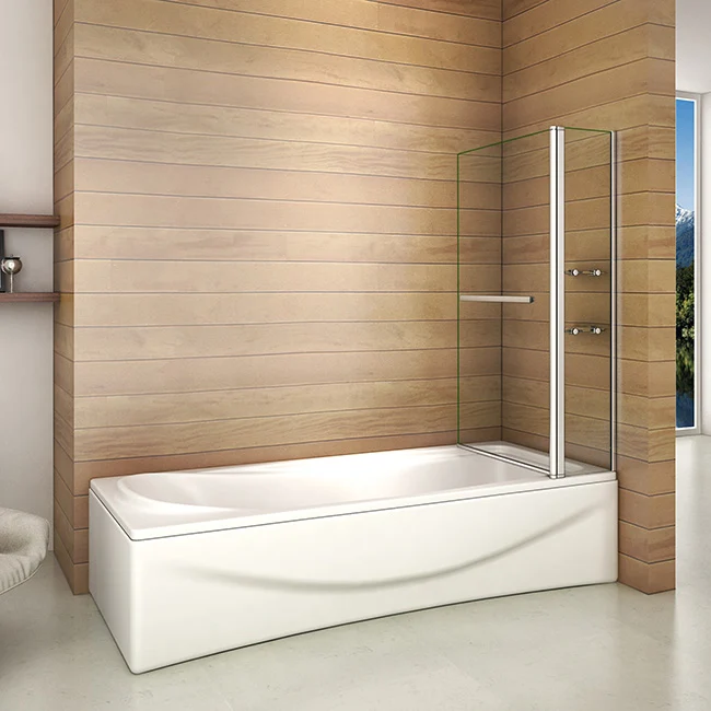 Bañera 2 piezas Mampara/ pantalla de ducha plegable vuelta 180 ° 100x140cm