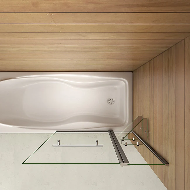 Bañera 2 piezas Mampara/ pantalla de ducha plegable vuelta 180 ° 100x140cm