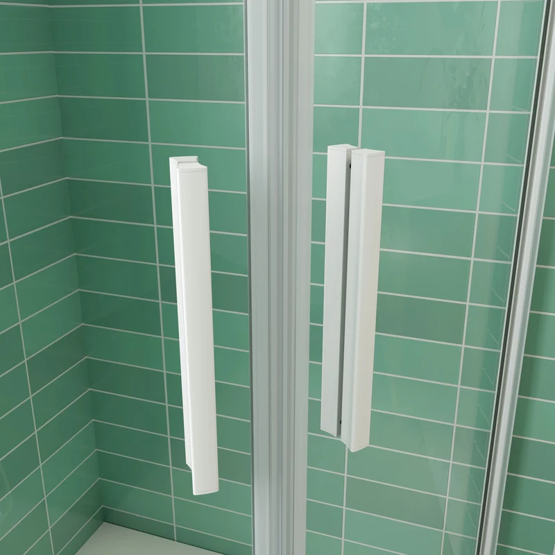 Mamparas Cabina de ducha Semicircular con Puerta Corrediza de 8 ruedas vidrio templado 5mm