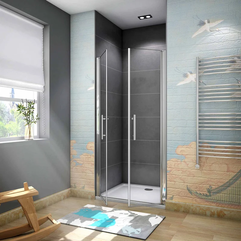 Mampara ducha puerta giratoria 6mm Easyclean vidrio