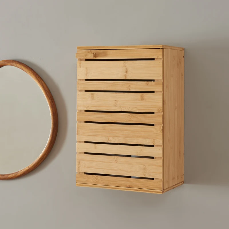 Armario colgante Epind 50x33x20 cm Bambú natural [en.casa]