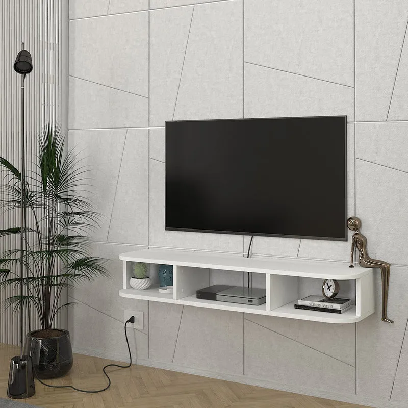 Mueble bajo de TV colgante Oundsvas 120x30x19 cm Blanco [en.casa]