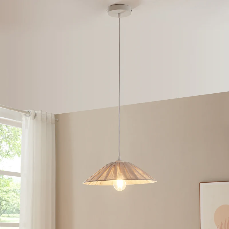 Lámpara colgante Bridge Blanco/Beige [lux.pro]