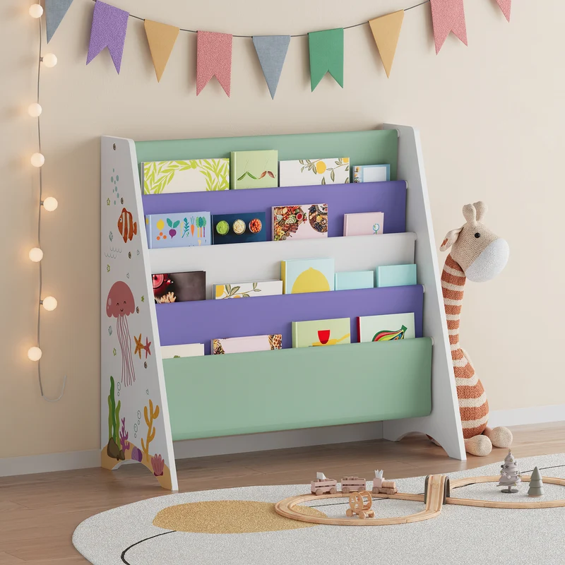 Estantería infantil Hornnes 60x62x28 cm Motivo Aqua Dream [en.casa]