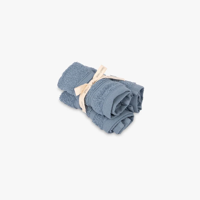 Conjunto Toalhetes de Algodão Azul 4EVERYDAY