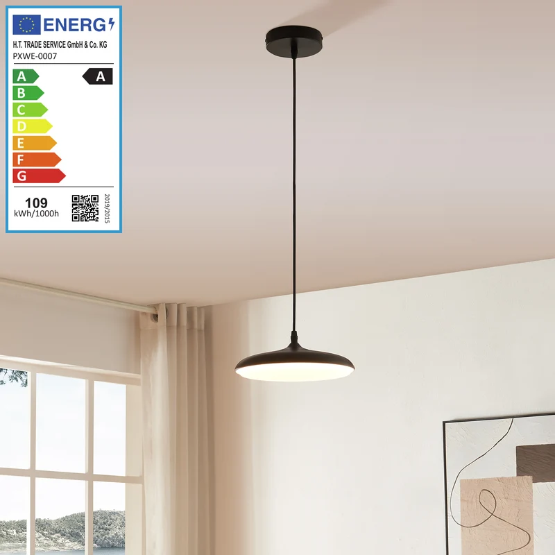 Lámpara colgante Oupilu con LEDs integrados Metal 120x25x25 cm Negro/Blanco [lux.pro]