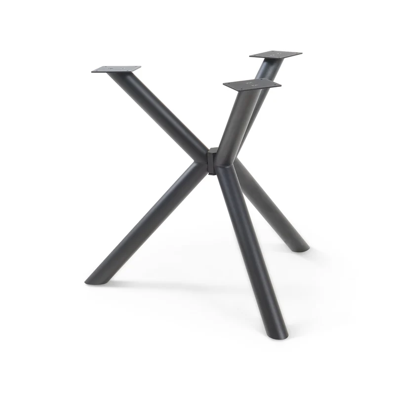 Estructura de mesa Viserinna acero 94,5x94,5x73 cm negro [en.casa]