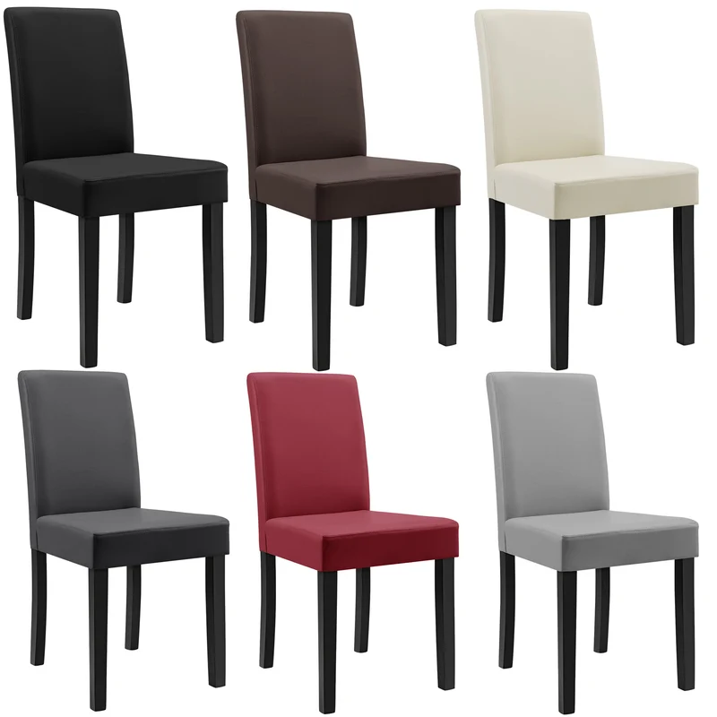 Silla de comedor Hamburgo juego de 2 piezas cuero sintético [en.casa]