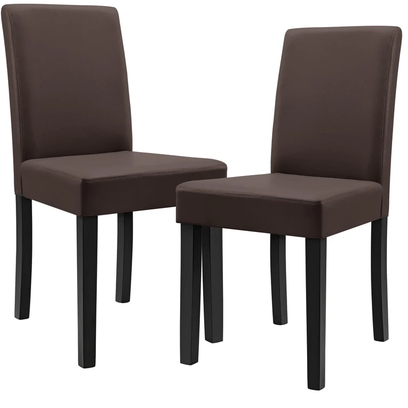 Silla de comedor Hamburgo juego de 2 piezas cuero sintético [en.casa]