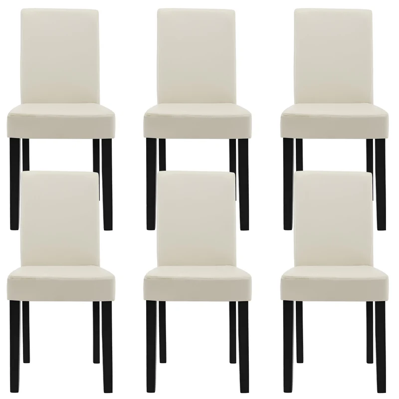 Silla de comedor Hamburgo juego de 6 piezas cuero sintético [en.casa]