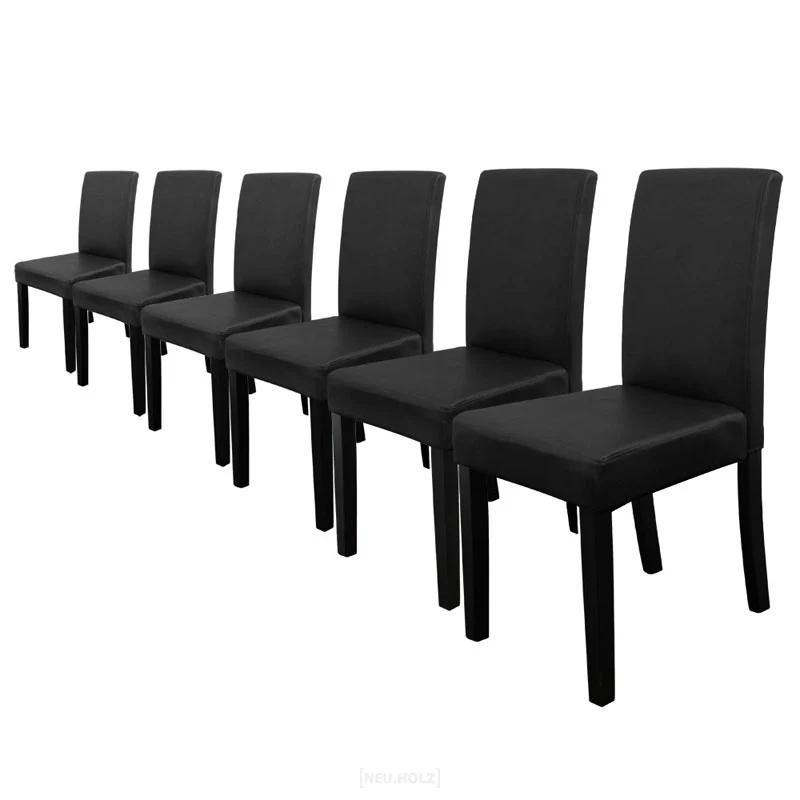 Silla de comedor Hamburgo juego de 6 piezas cuero sintético [en.casa]