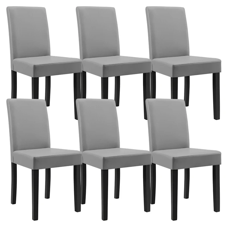Silla de comedor Hamburgo juego de 6 piezas cuero sintético [en.casa]