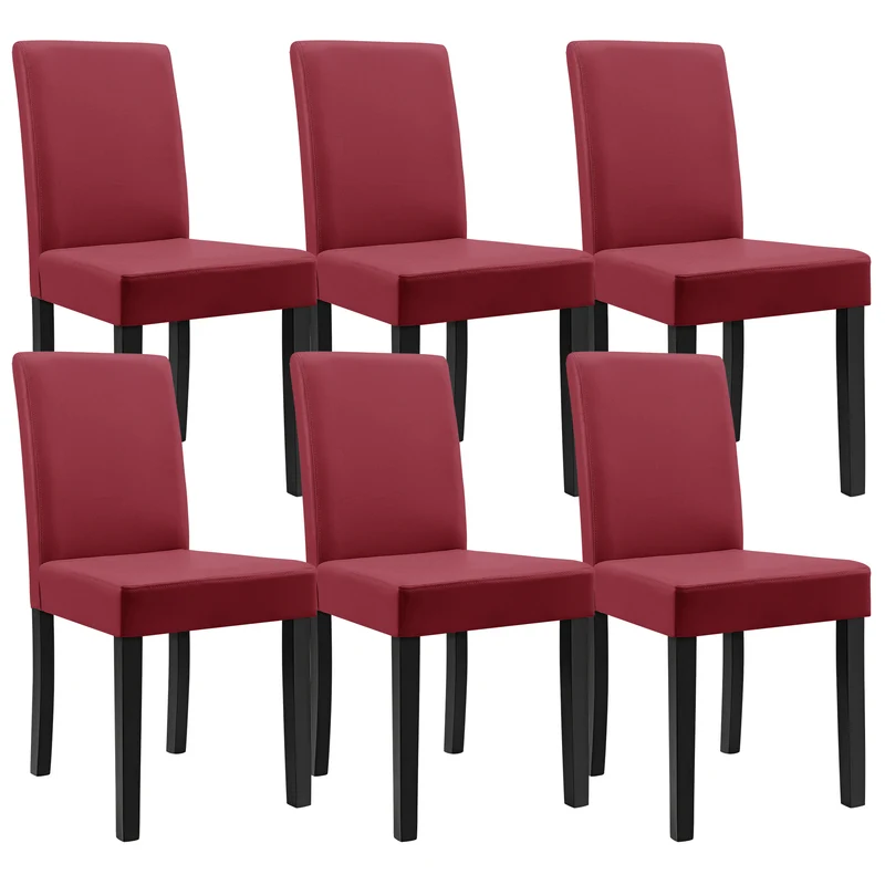 Silla de comedor Hamburgo juego de 6 piezas cuero sintético [en.casa]