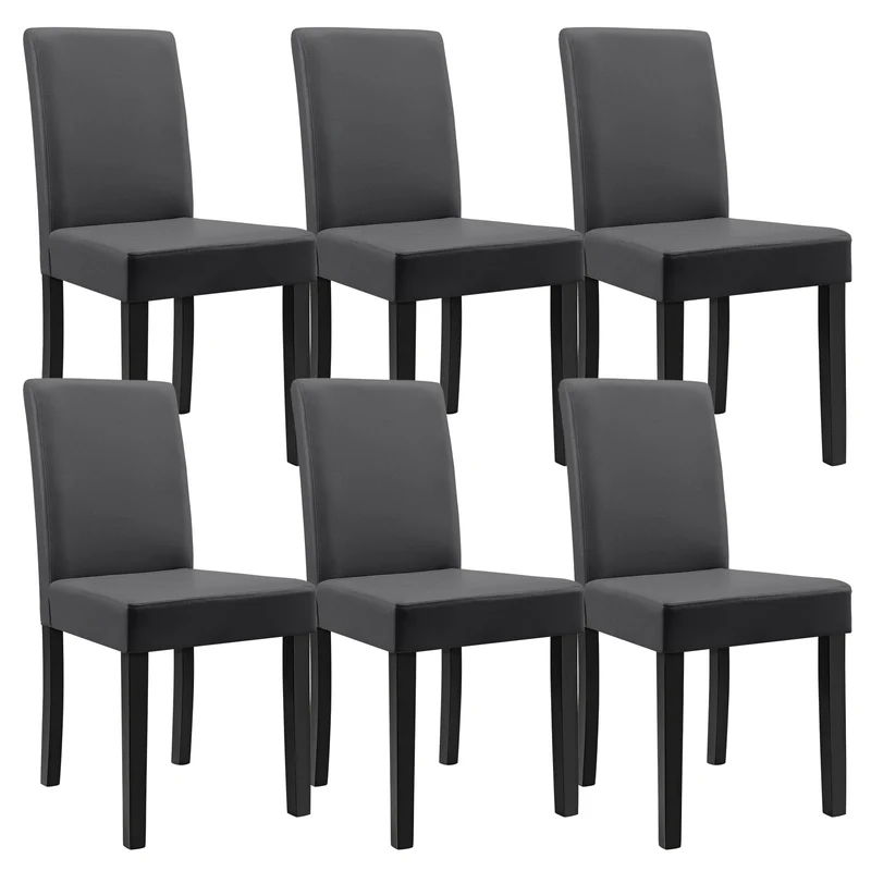 Silla de comedor Hamburgo juego de 6 piezas cuero sintético [en.casa]