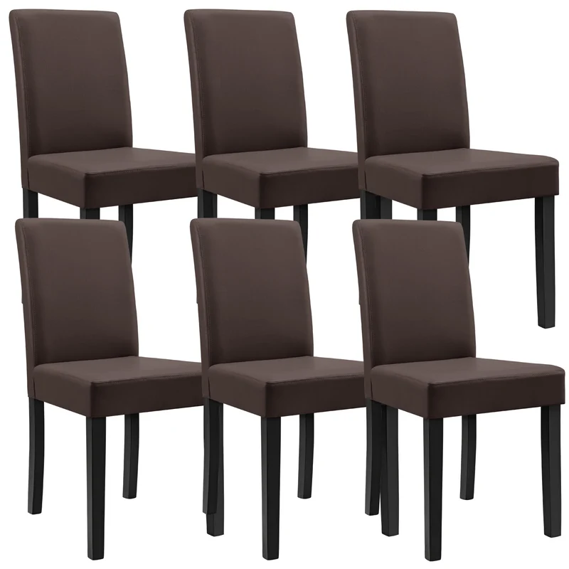 Silla de comedor Hamburgo juego de 6 piezas cuero sintético [en.casa]