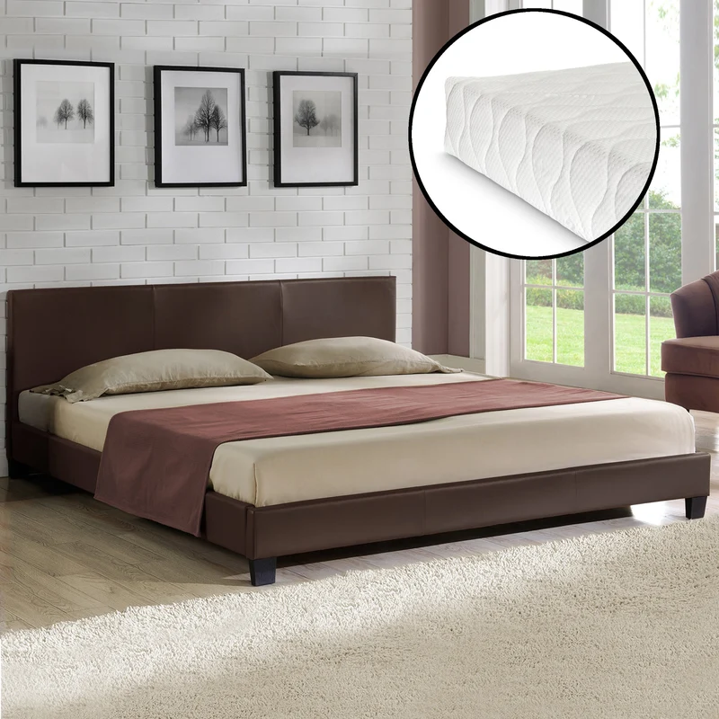 Cama de cuero sintético con colchón Funda de cuero sintético Corium
