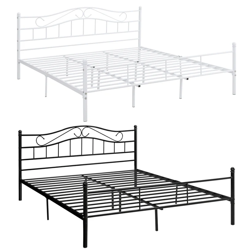 Cama individual Florenz con cabecero y somier metal [en.casa]