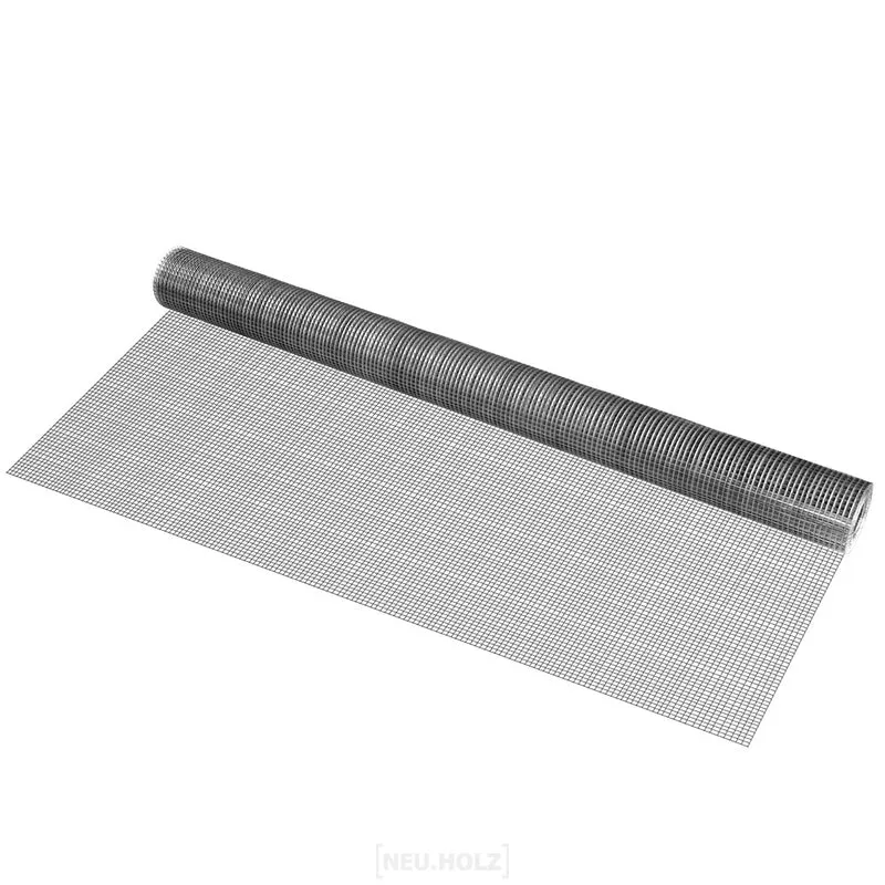Valla de malla metálica 1x5 m/rollo Acero galvanizado Gris pro.tec
