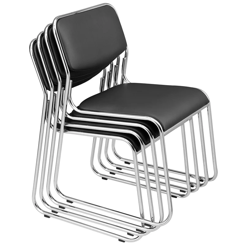 Silla de conferencia juego de 4 con tapizado de cuero sintético en varios colores [pro.tec]