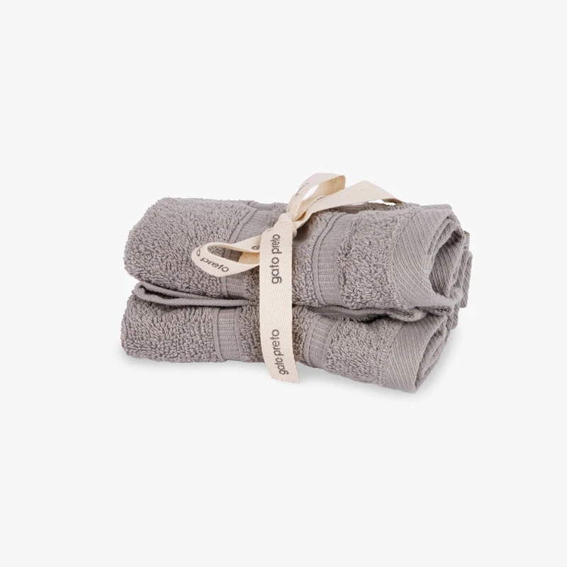 Conjunto Toalhetes de Algodão Cinza 4EVERYDAY
