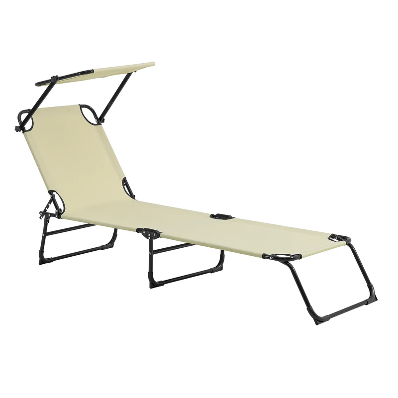 Tumbona Lomeda plegable con techo en varios colores [casa.pro]