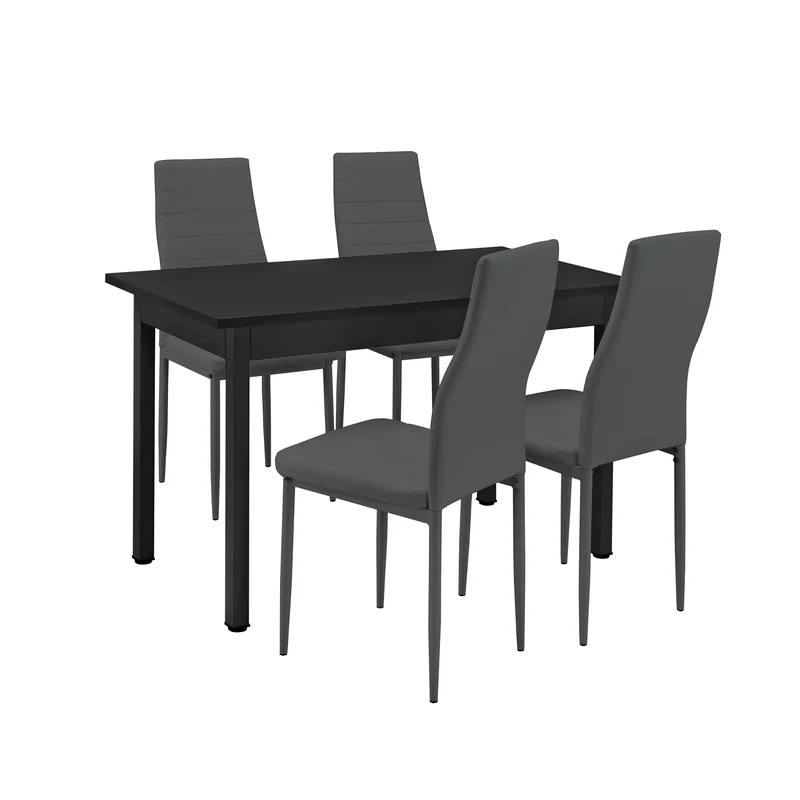 Conjunto de comedor Jørpeland (Set, 5 piezas) 120x60 cm varios colores [en.casa]