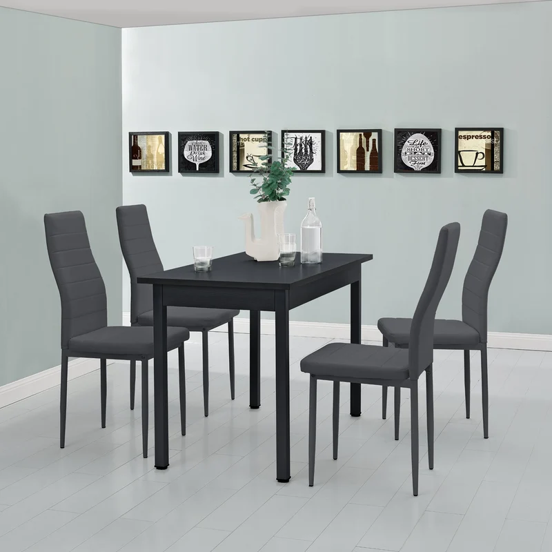 Conjunto de comedor Jørpeland (Set, 5 piezas) 120x60 cm varios colores [en.casa]