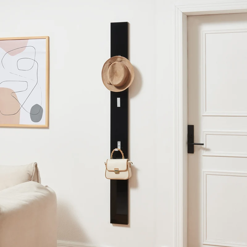Perchero de pared Hansnes con 3 ganchos abatibles 165 cm varios colores [en.casa]