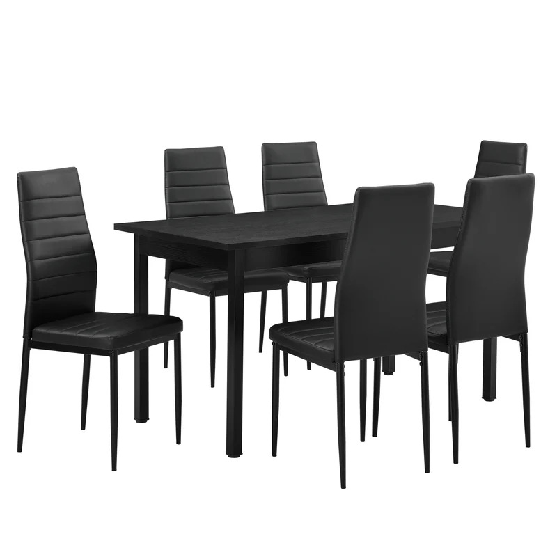 Grupo de comedor Bjerkvik (Set, 7 piezas) 140x60 cm en varios colores [en.casa]
