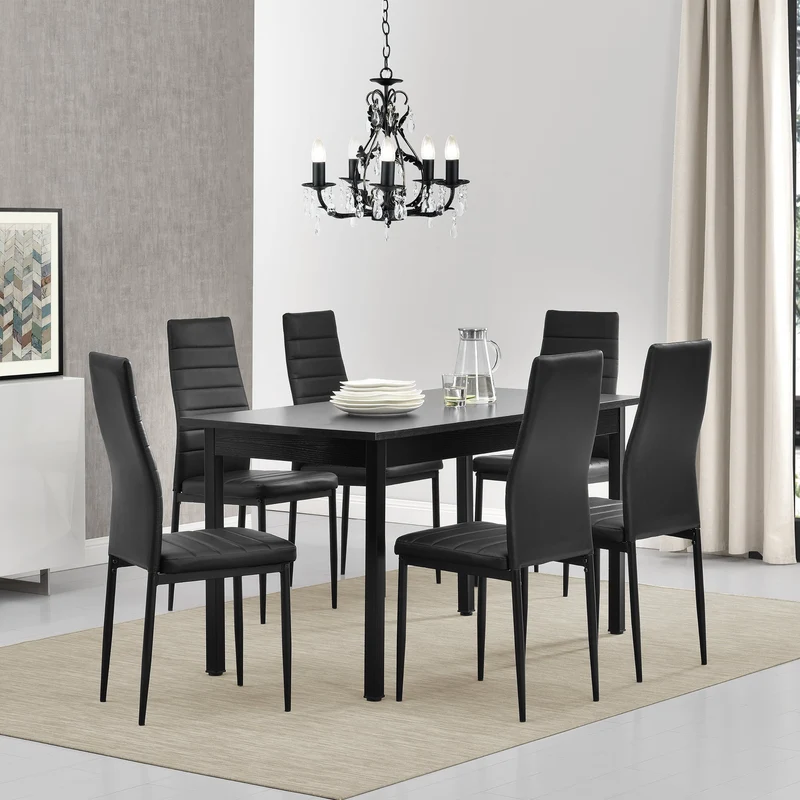 Grupo de comedor Bjerkvik (Set, 7 piezas) 140x60 cm en varios colores [en.casa]