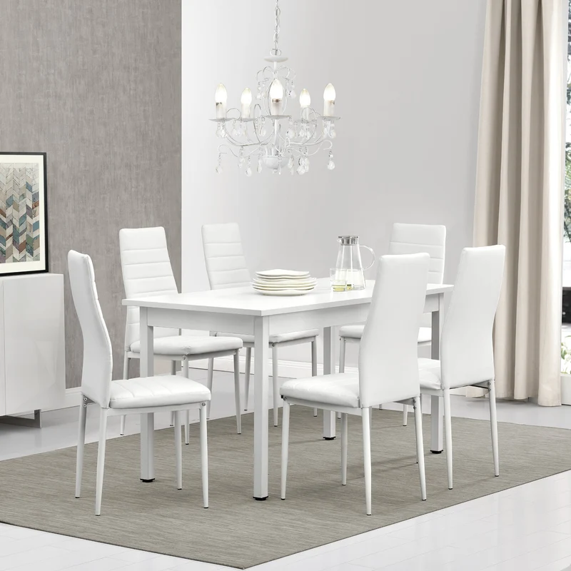 Grupo de comedor Bjerkvik (Set, 7 piezas) 140x60 cm en varios colores [en.casa]
