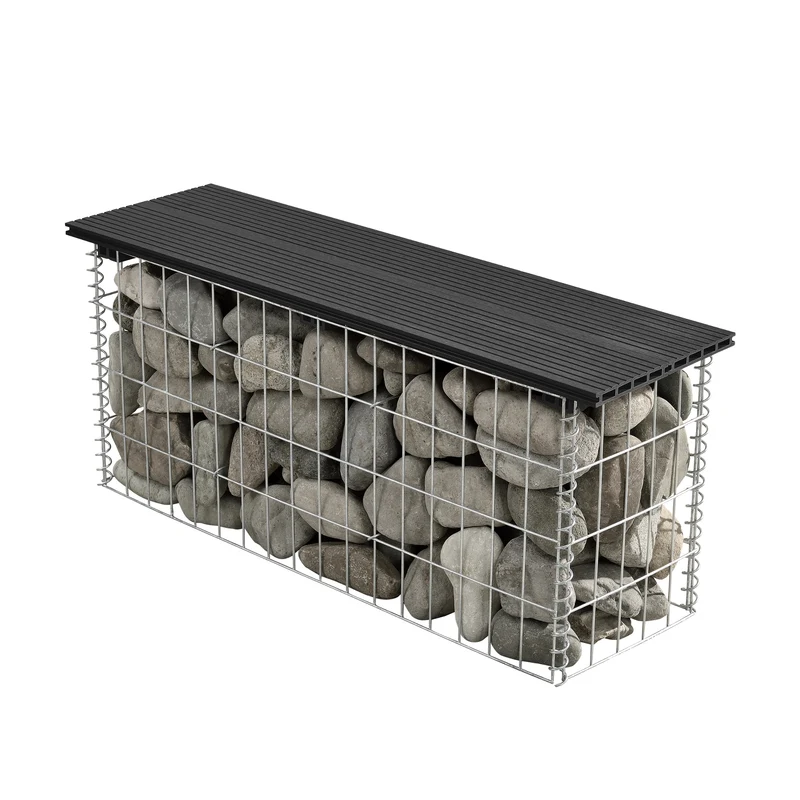 Banco de gaviones Friesland WPC 100x45x30 cm en varios colores pro.tec