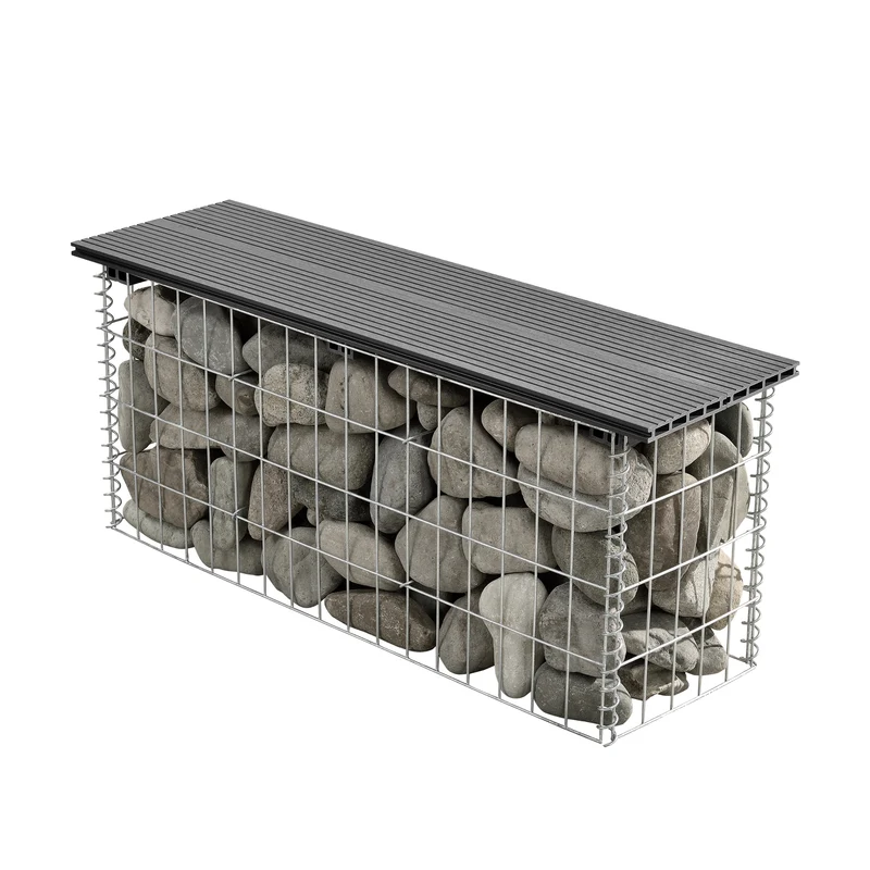 Banco de gaviones Friesland WPC 100x45x30 cm en varios colores pro.tec