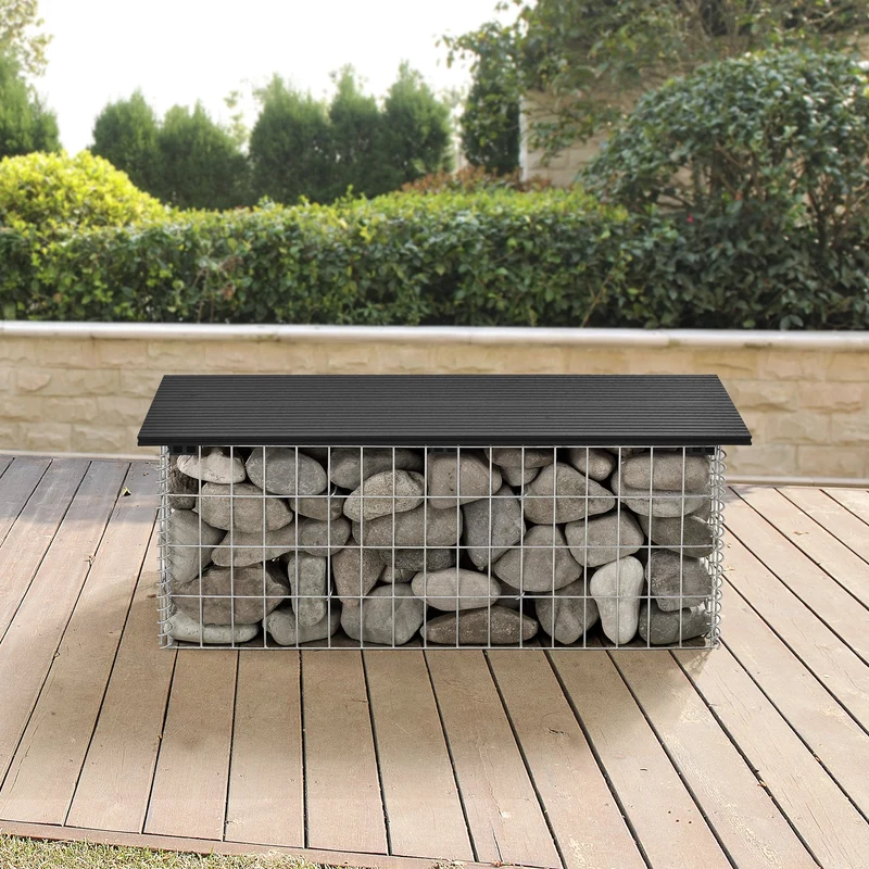 Banco de gaviones Friesland WPC 100x45x30 cm en varios colores pro.tec