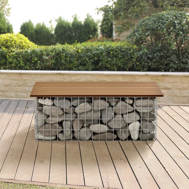 Banco de gaviones Friesland WPC 100x45x30 cm en varios colores pro.tec
