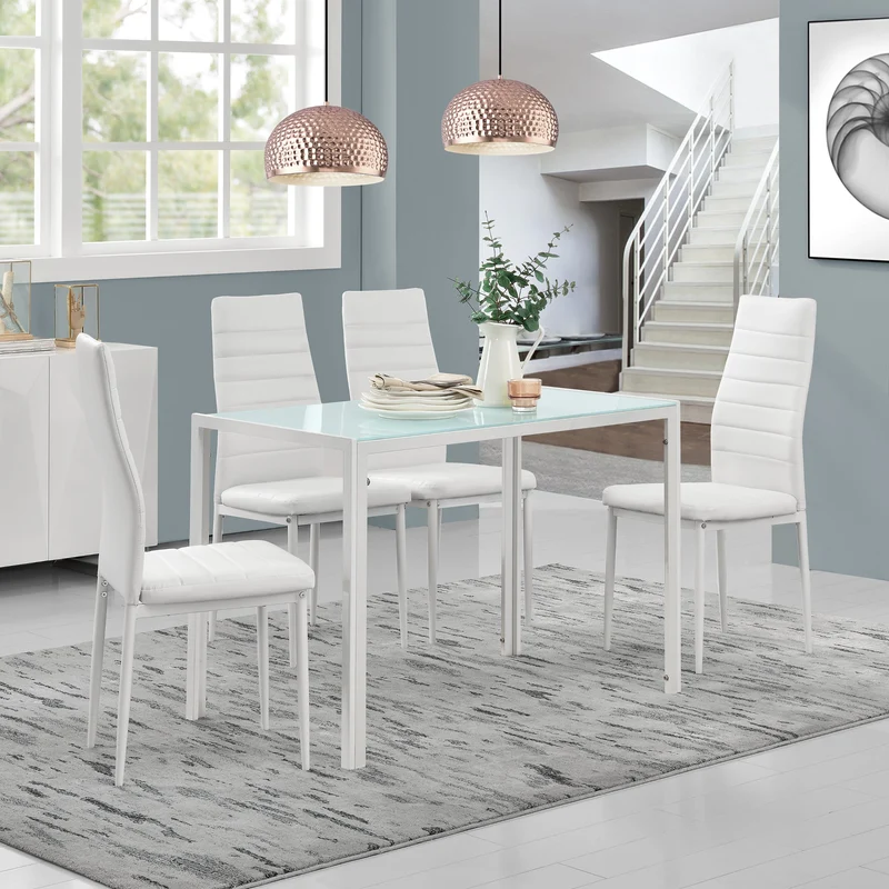 Mesa de comedor Eschede 105x60x75 cm con tablero de vidrio en varios colores en.casa