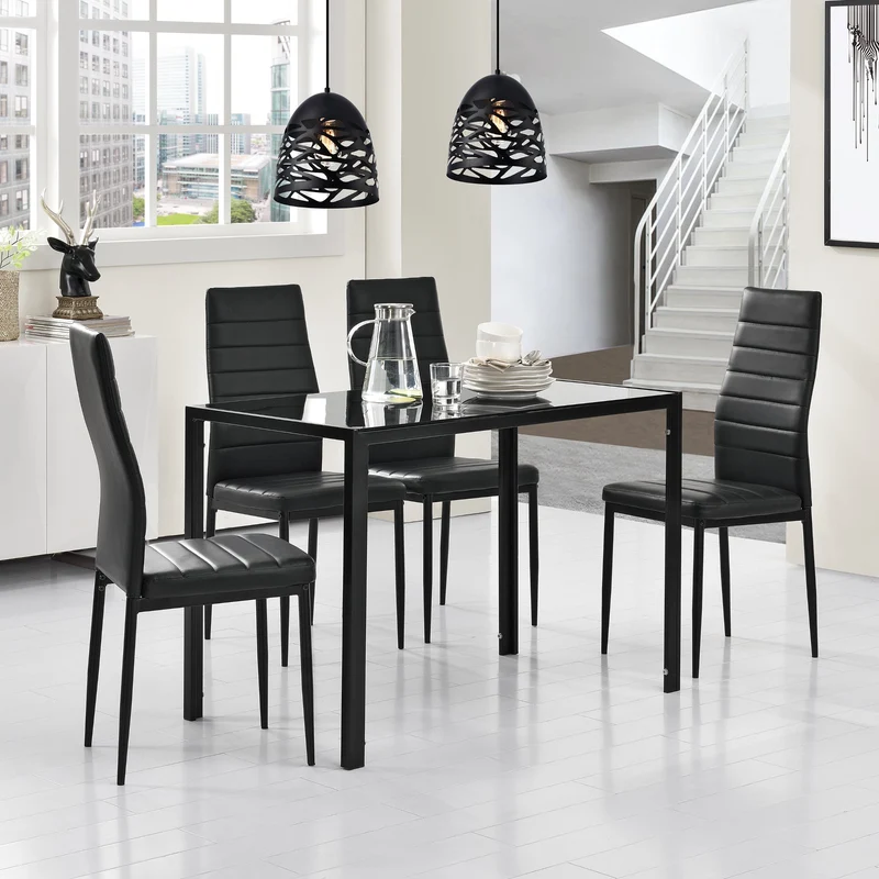 Mesa de comedor Eschede 105x60x75 cm con tablero de vidrio en varios colores en.casa