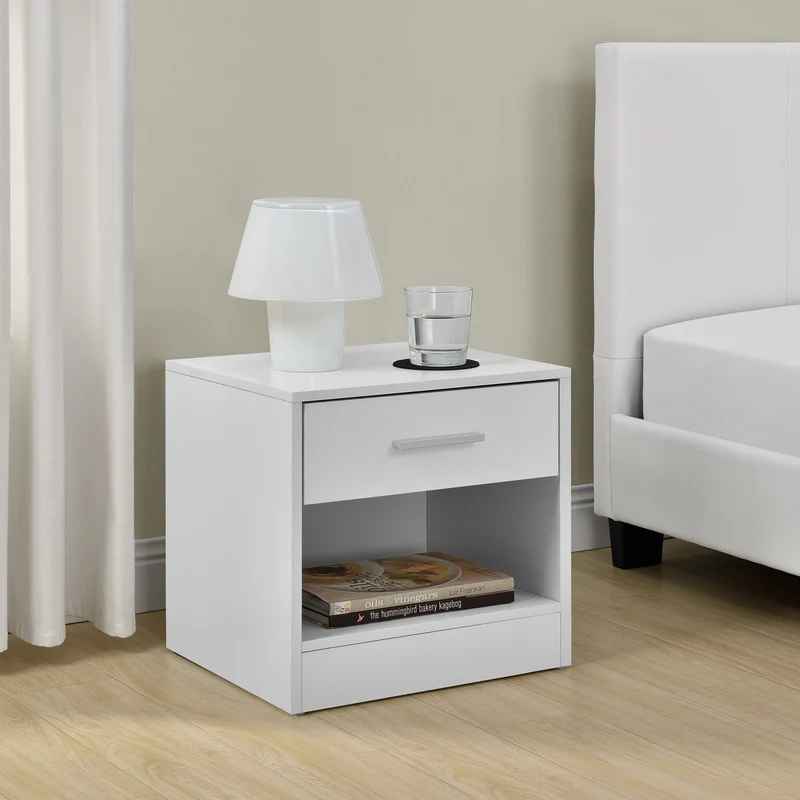 Mesita de noche con cajón en varios tamaños y colores en.casa