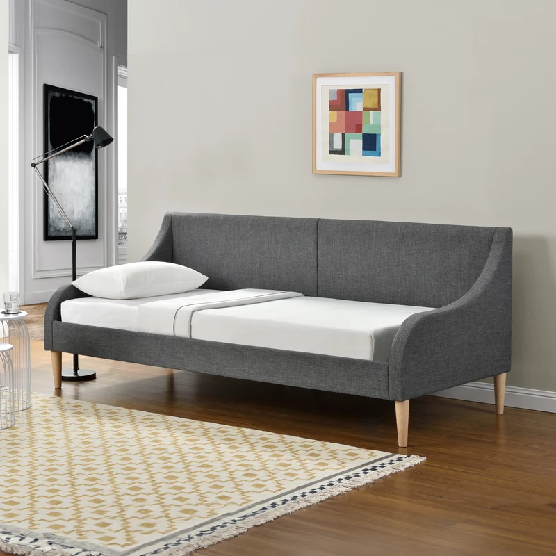 Diván 90x200 cm con o sin colchón de espuma fría Gris oscuro en.casa