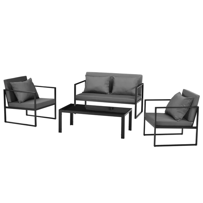 Conjunto de muebles de jardín Lerum de 4 piezas en varios colores en.casa