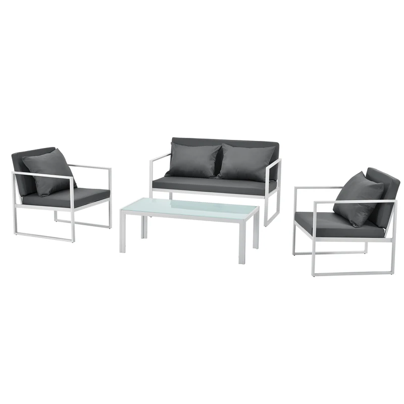 Conjunto de muebles de jardín Lerum de 4 piezas en varios colores en.casa