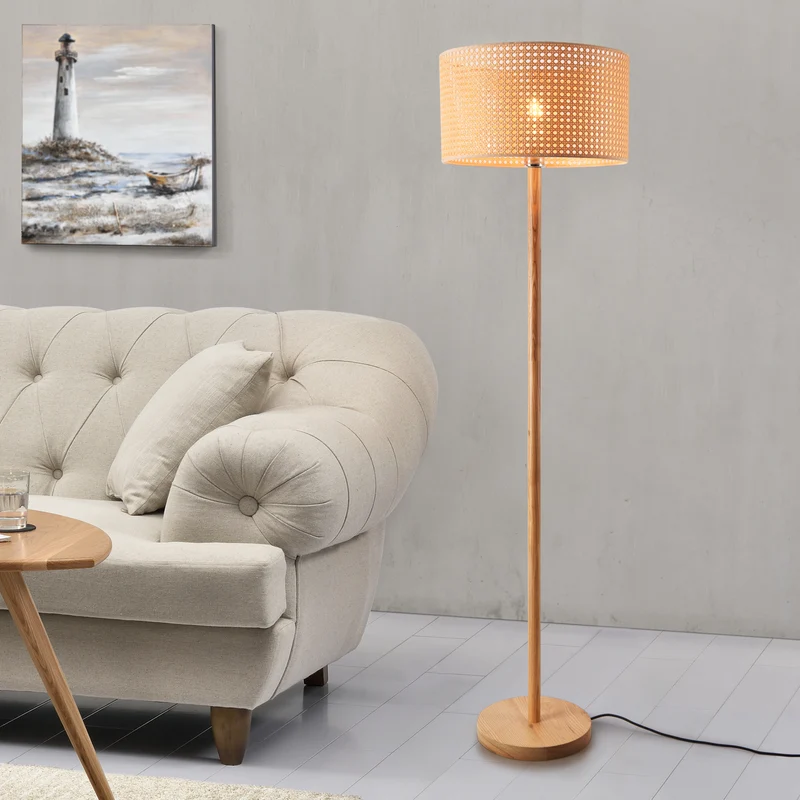 Lámpara de pie Rochdale E27 Amarillo marrón [lux.pro]