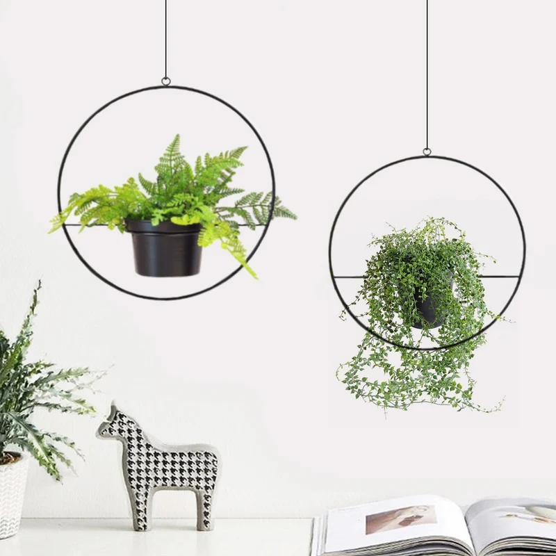 Colgador de plantas Opsterland en juego de 2 unidades negro [en.casa]